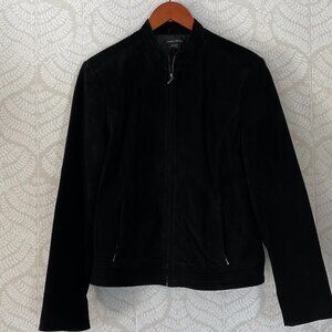 Valerie Stevens Black Suede/Leather Moto/Motorcycle/Biker Jacket, Pockets, XL